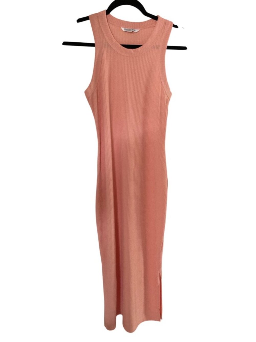 Ophelia Roe Peach Tank Long Ribbed Slit Maxi Dress NWT
